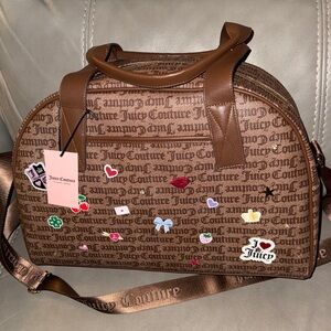 Juicy Couture Brown Travel Bag with Fun Embellishments